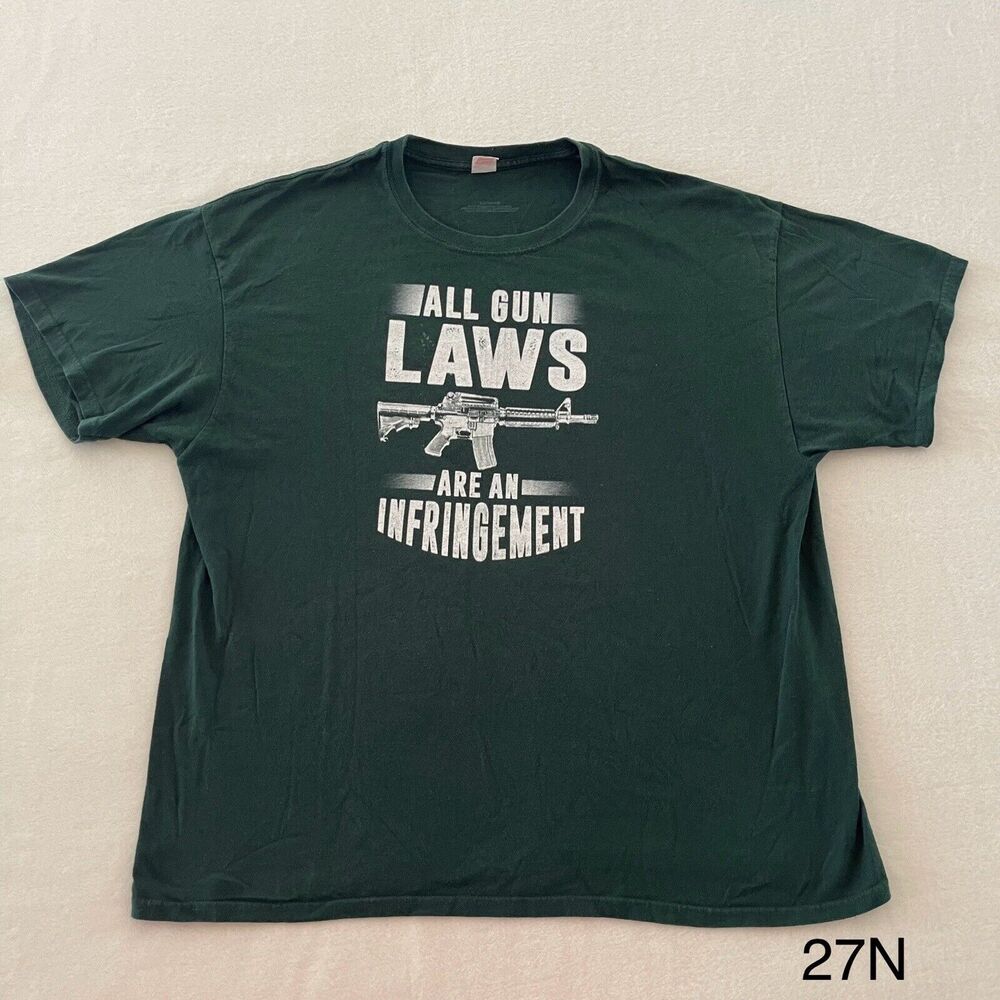 All Gun Laws are An Infringement Green T-Shirt‎ Size XL
